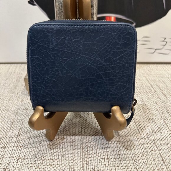 Balenciaga Motocross Teal Blue Compact Wallet - Picture 2 of 10